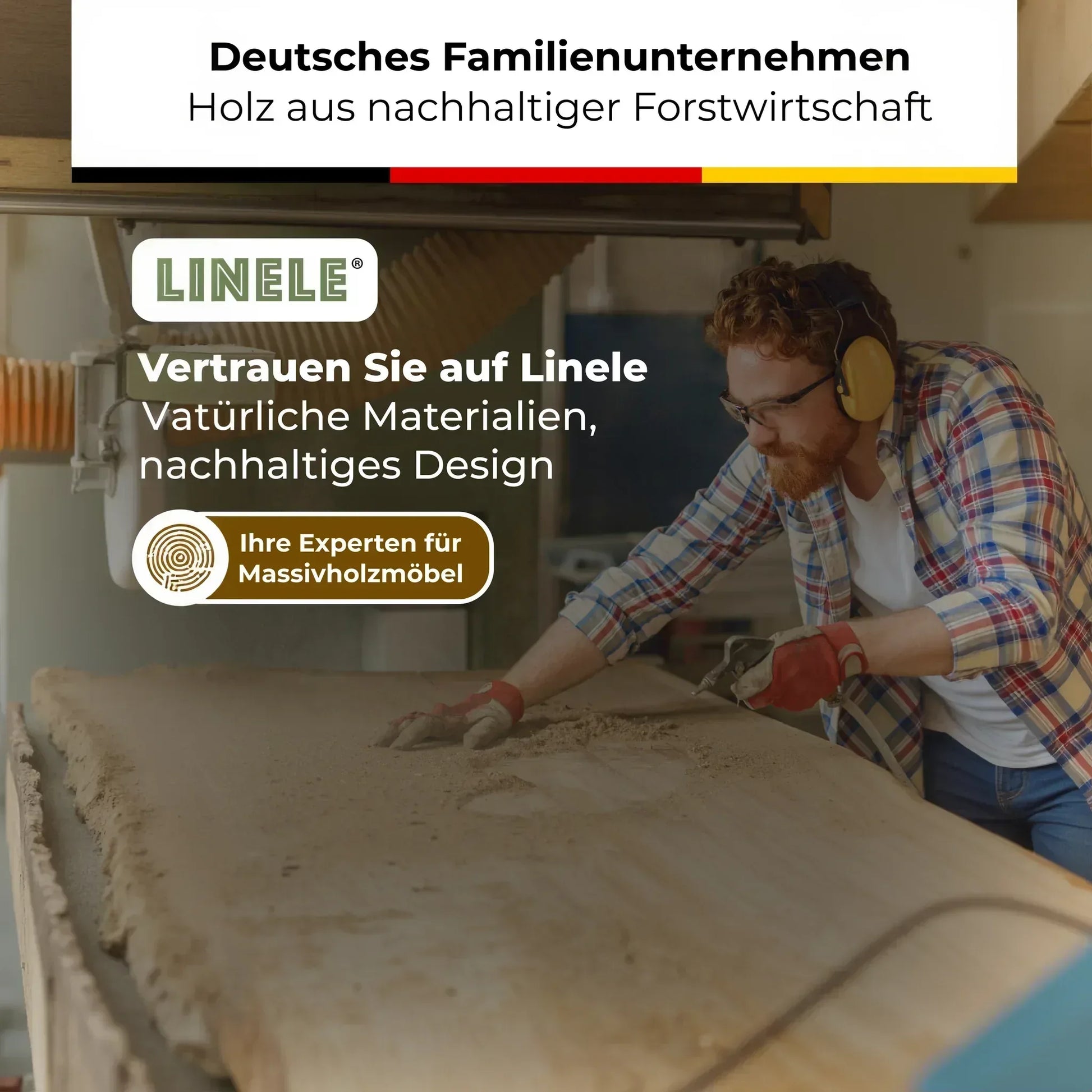 Baumkantentisch Akazienholz – Massivholz Esstisch mit Spider-Gestell - LINELE