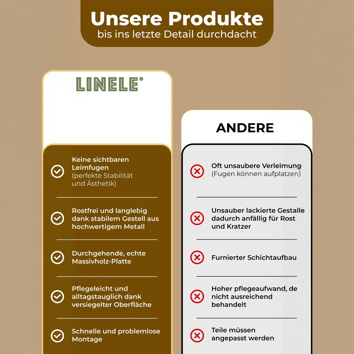 Esszimmerbank Akazienholz – Massivholz Sitzbank mit Baumkante - LINELE